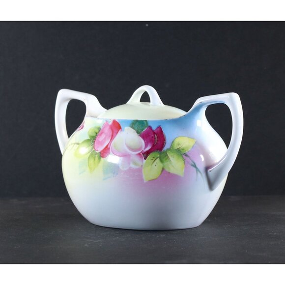 Sugar Bowl and Lid by Meito China Hand Painted Japan 1950s - Picture 2 of 14